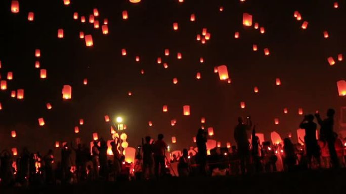 高清:天灯节视频素材七夕情人节现场实拍