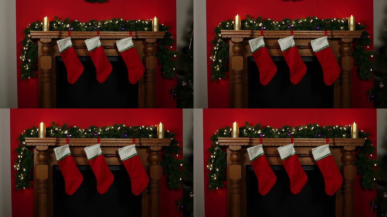 圣诞节时袜子挂在壁炉上-DOLLY