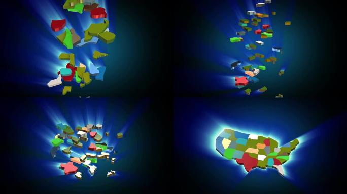 美国地图动画