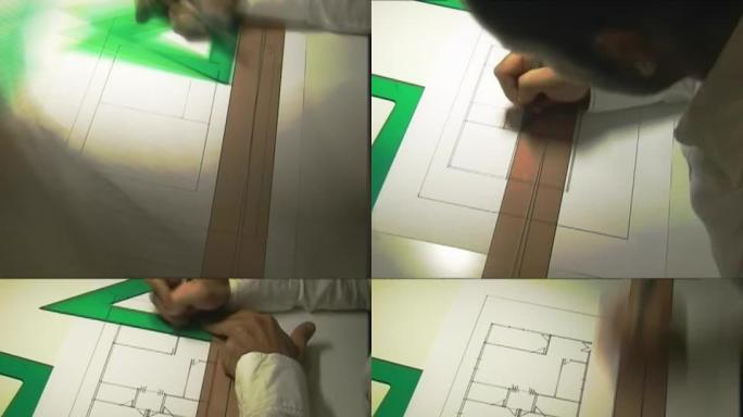 建筑师在工作外国人特写实拍