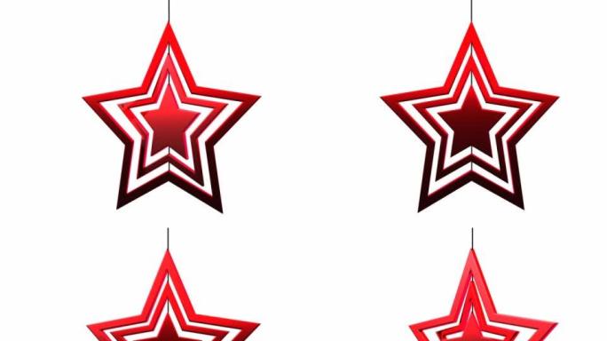 星形移动装饰红色五角星