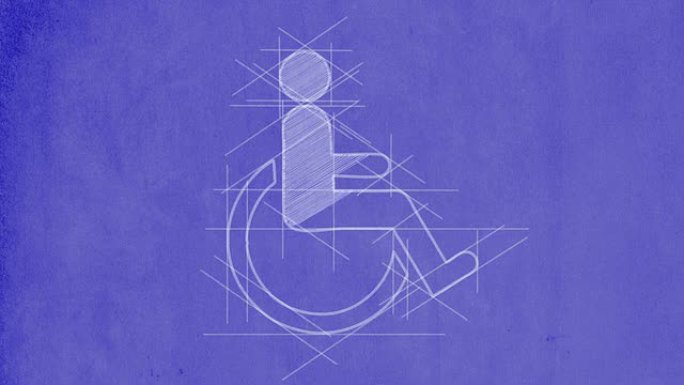 蓝图残疾人图标手绘图标线条logolog