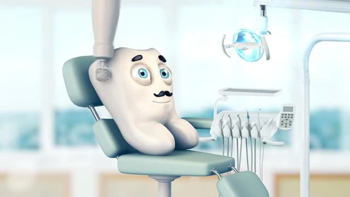牙科办公室拟人动画特效口腔护理龃齿蛀牙治