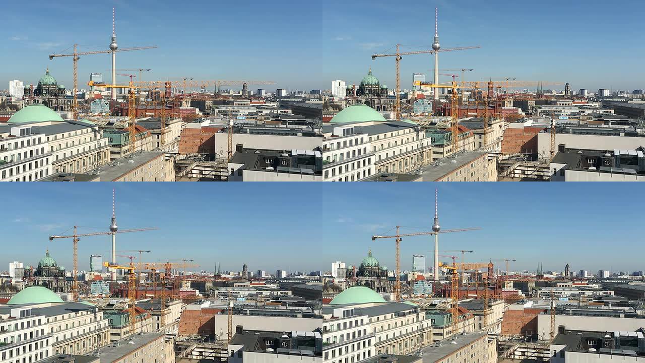柏林天际线与建筑工地