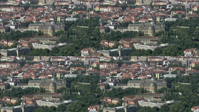 维尔茨堡住宅-鸟瞰图-巴伐利亚，下弗兰肯行政区，维尔茨堡市直升机拍摄，航拍视频，cineflex，建