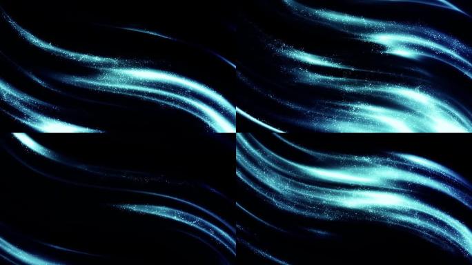 带有粒子循环的蓝色动画