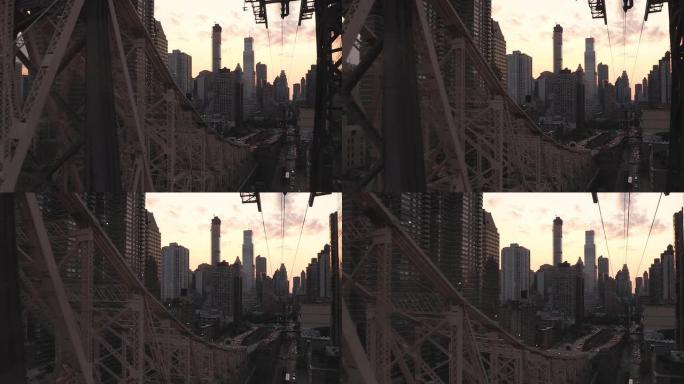 纽约市罗斯福岛电车景观