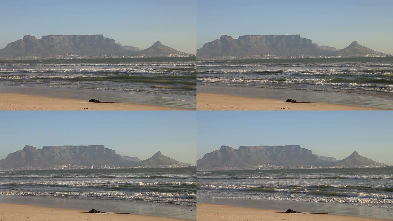 南非开普敦桌山潮汐潮水潮起潮落