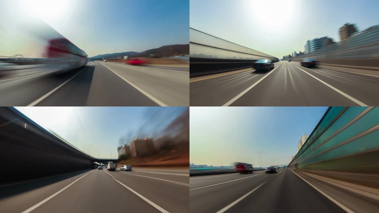 首尔城市驾驶延时行车记录第一视角