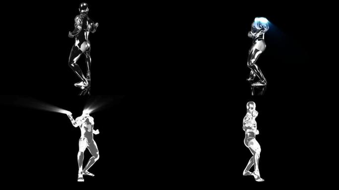 3D空手道男子玻璃人特效透明人特效3d效