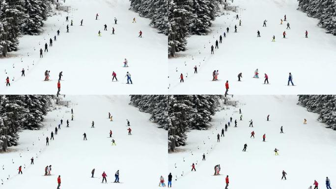 山上的天空学校滑道冰雪