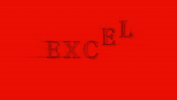 横幅Excel草图摇摇欲坠的文本红色背景动画