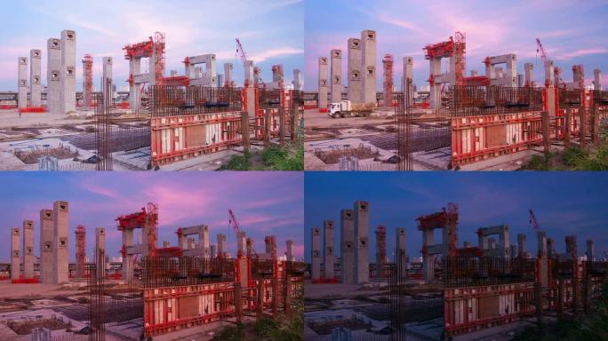 新建筑的建造时间流逝