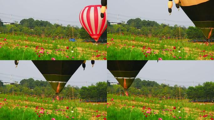 泰国清莱热气球的彩色延时。