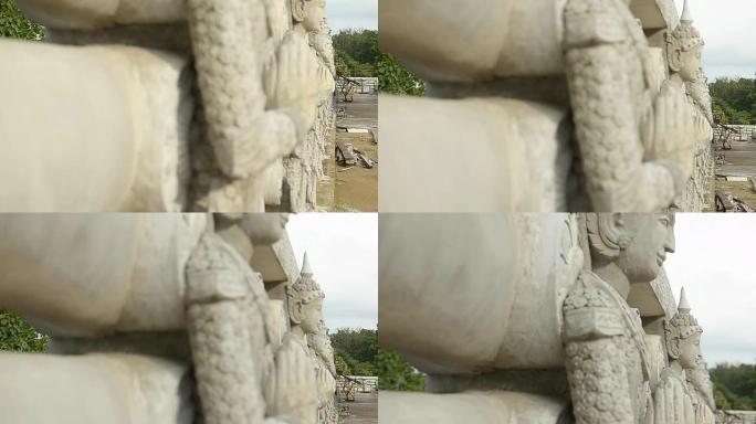 平移: 泰国佛教白色雕像的侧视图