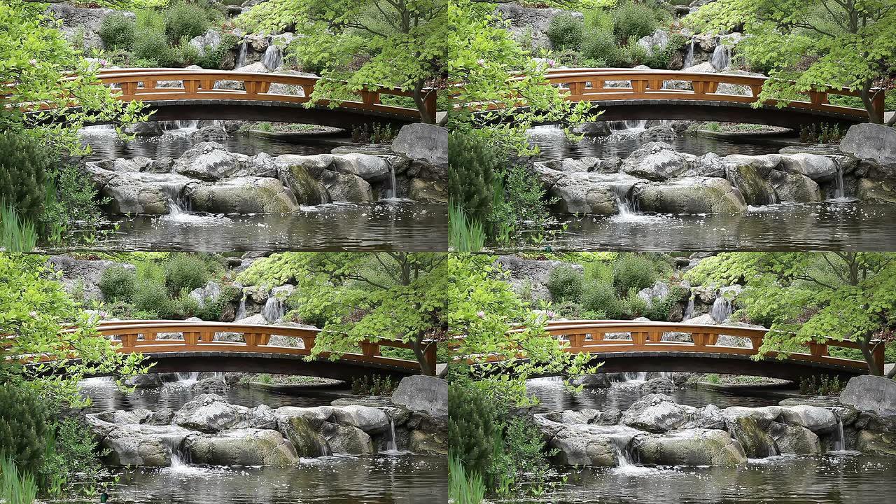 带桥的日式花园日式花园