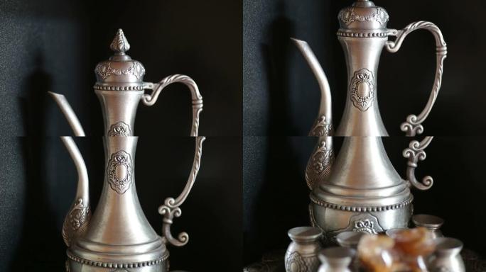 俄罗斯风格酒壶茶具静物拍摄空镜
