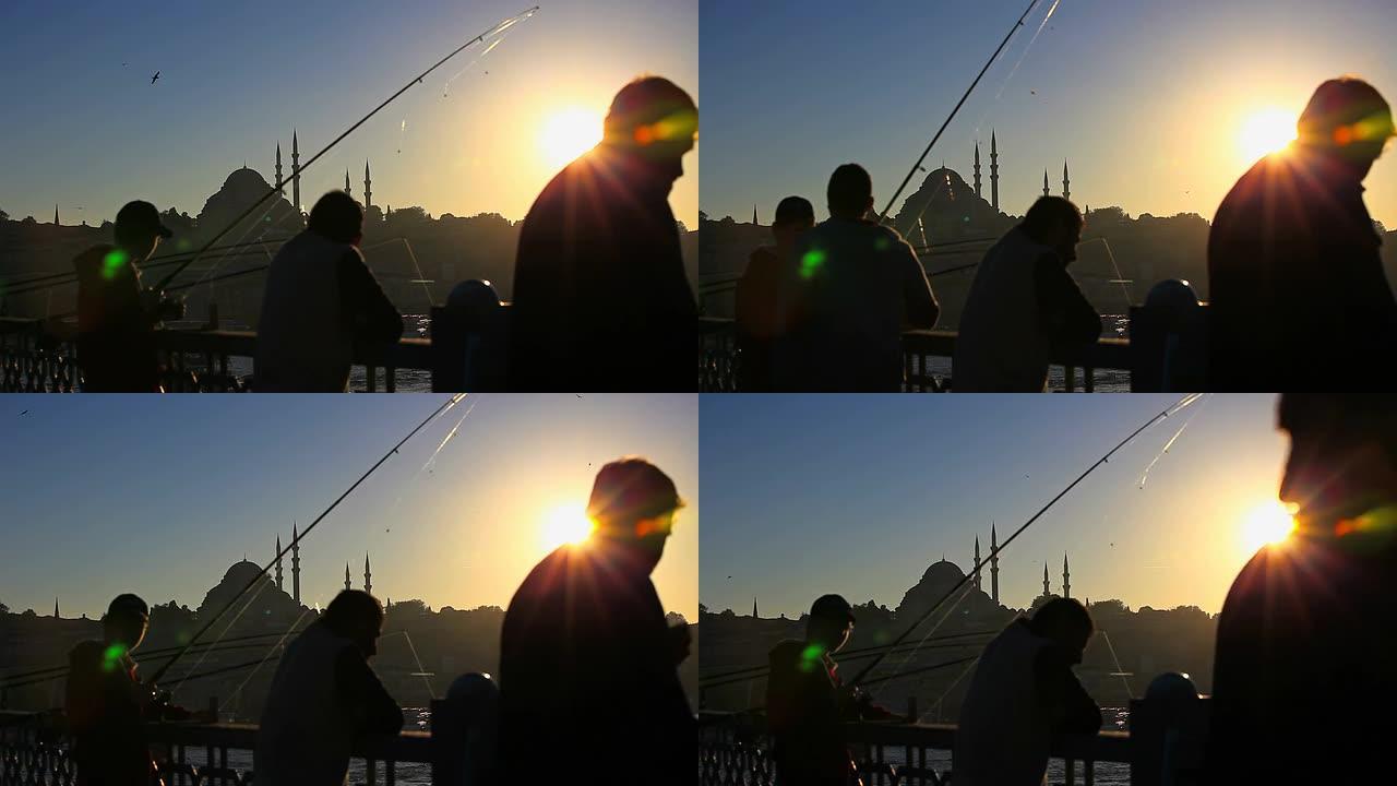 高清：加拉塔大桥&amp；渔民