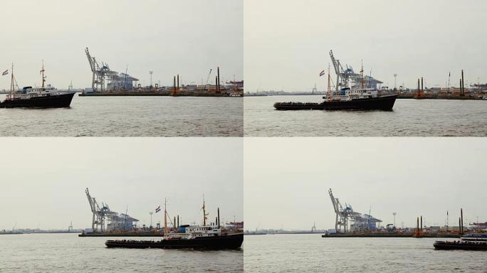 汉堡和易北河港口的船