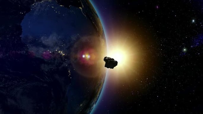 流星向非洲移动陨石宇宙撞击地球