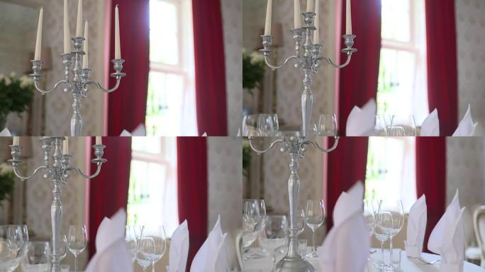 婚礼晚宴的装饰桌