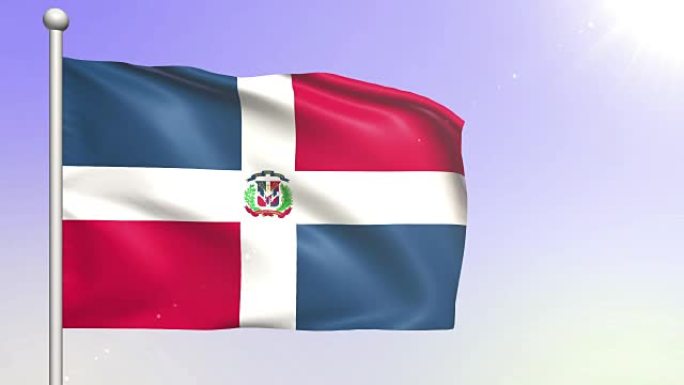 4k多米尼加共和国国旗 (可循环)