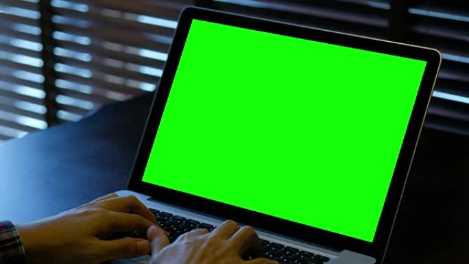 在带有绿色屏幕的笔记本电脑上使用