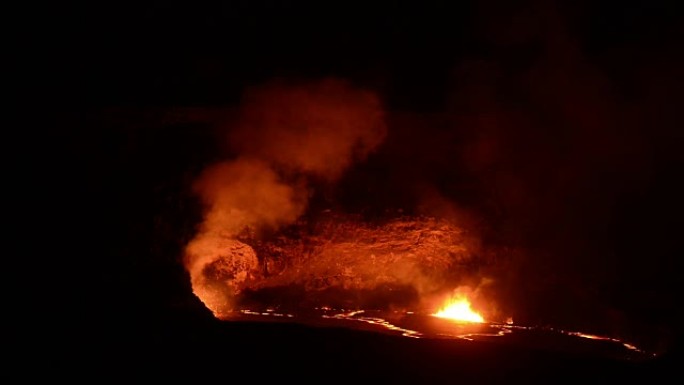 夏威夷国家公园火山爆发的视频