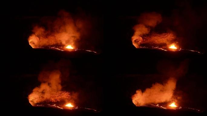 夏威夷国家公园火山爆发的视频