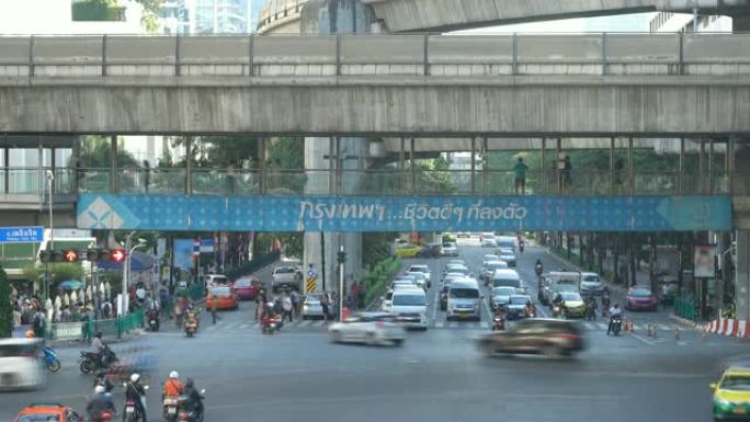 4k时间流逝: 城市交通。泰国曼谷