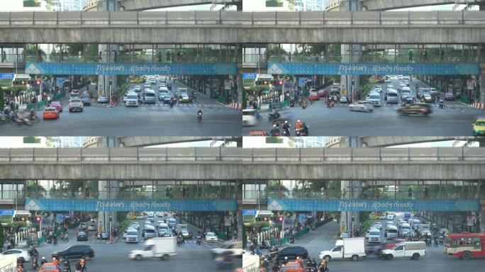 4k时间流逝: 城市交通。泰国曼谷