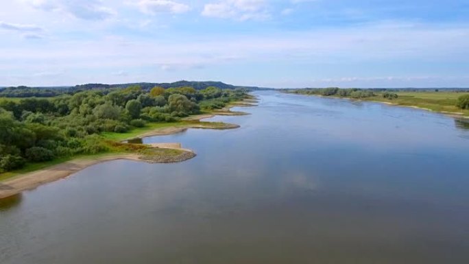 德国下萨克森州的 “下萨克森州易边河谷” 和易边河的鸟瞰图