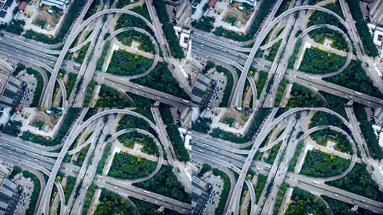 城市和交通的鸟瞰图