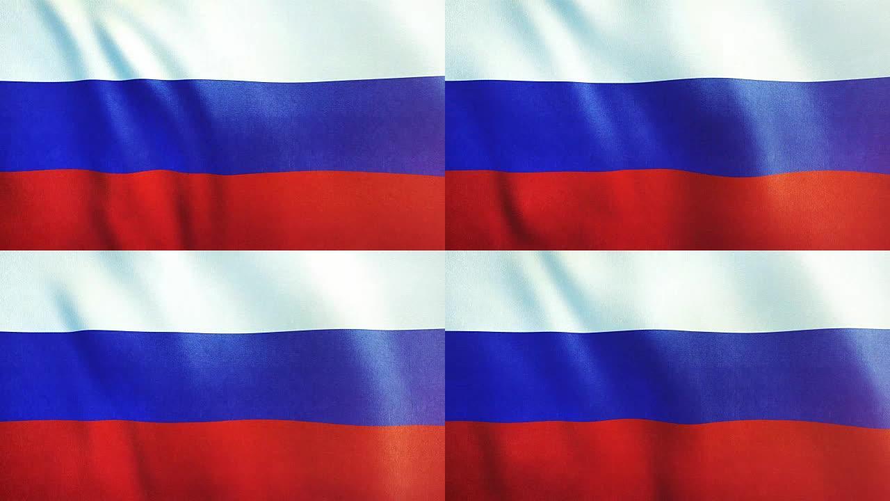 4k高度详细的俄罗斯国旗-可循环