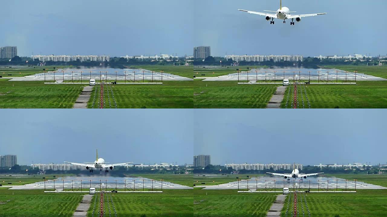 飞机降落在机场飞机降落在机场停机起飞