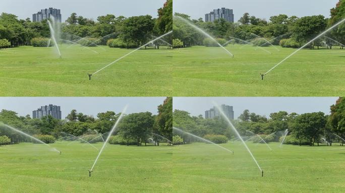 洒水器喷水洒水器喷水公园草地