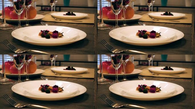 餐桌的转移焦点镜头