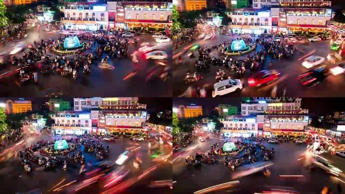 河内市的延时鸟瞰图