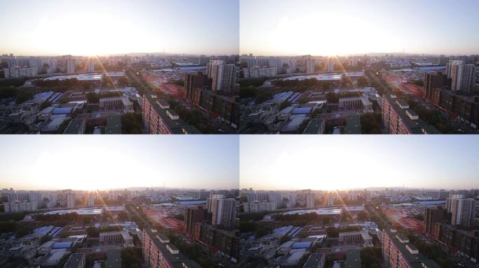 北京城的日落巍峨大山雄伟高山航拍中国