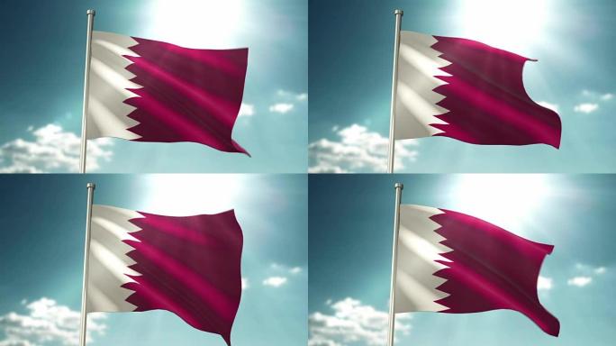 4K卡塔尔国旗背景