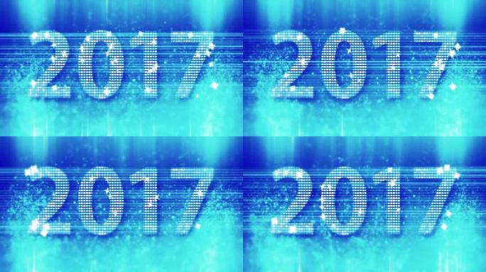 抽象蓝色2017新年可循环背景