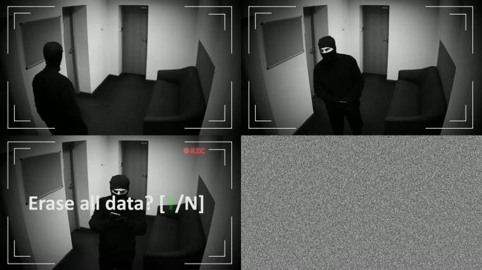 蒙面的强盗刹车进入公寓，并从闭路电视摄像机中删除所有数据
