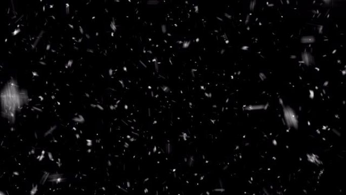 抽象快速落下的雪花颗粒雪尘绿色黑屏动画