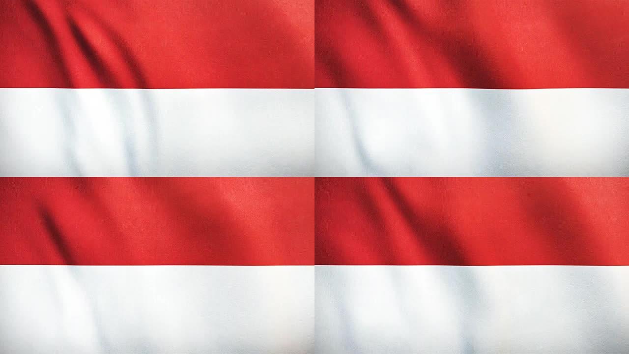 4k印度尼西亚高度详细的国旗-可循环