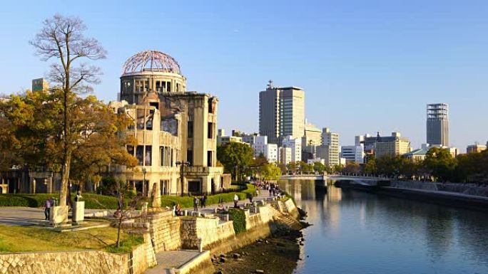 日本广岛的原子弹圆顶视图
