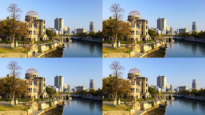 日本广岛的原子弹圆顶视图