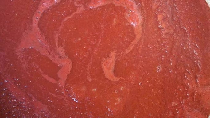 煮沸的切碎的番茄酱的特写镜头