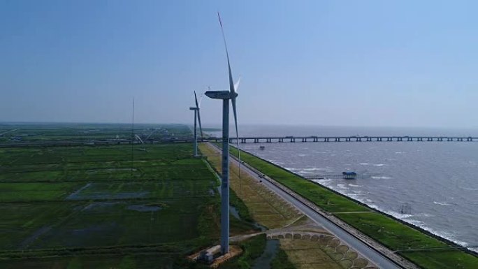 中国上海东海大桥实时鸟瞰图
