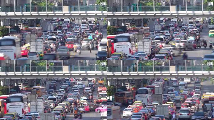 4K: 泰国曼谷的交通拥堵