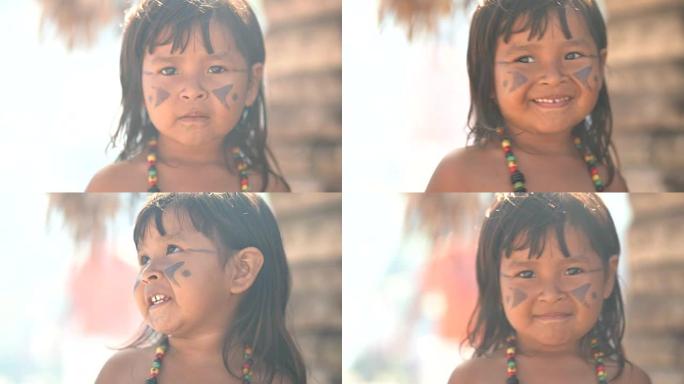 巴西土著儿童，图皮瓜拉尼族肖像